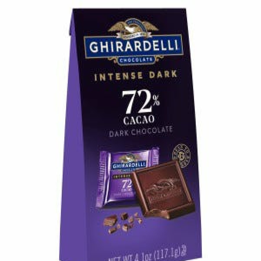 Gifts Ghirardelli Gift Bags | Intense Dark 72% Cacao Dark Chocolate Squares Medium Bag (Case Of 6)