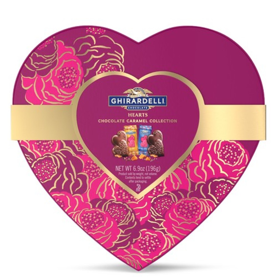 Gifts Ghirardelli Gift Boxes | Valentine'S Chocolate Caramel Hearts Gift Box (Case Of 6)