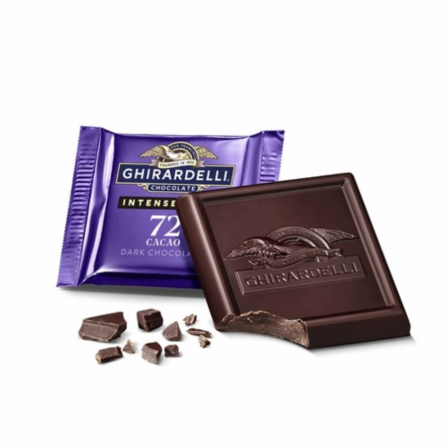 Shop Chocolate Ghirardelli Bulk Chocolate | Intense Dark 72% Cacao Dark Chocolate Squares Case Pack (540 Ct)