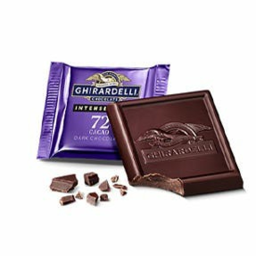 Shop Chocolate Ghirardelli Bulk Chocolate | Intense Dark 72% Cacao Dark Chocolate Squares Case Pack (540 Ct)