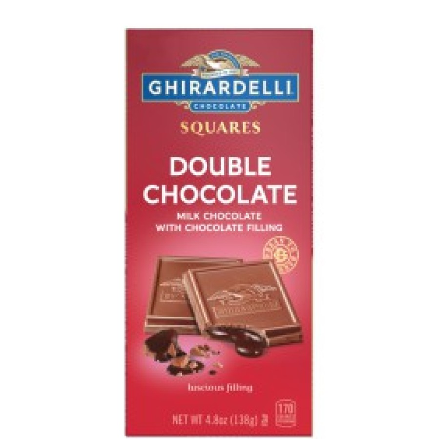 Shop Chocolate Ghirardelli Chocolate Bars | Double Chocolate Milk Chocolate Squares Bars With Chocolate Filling (Case Of 10)