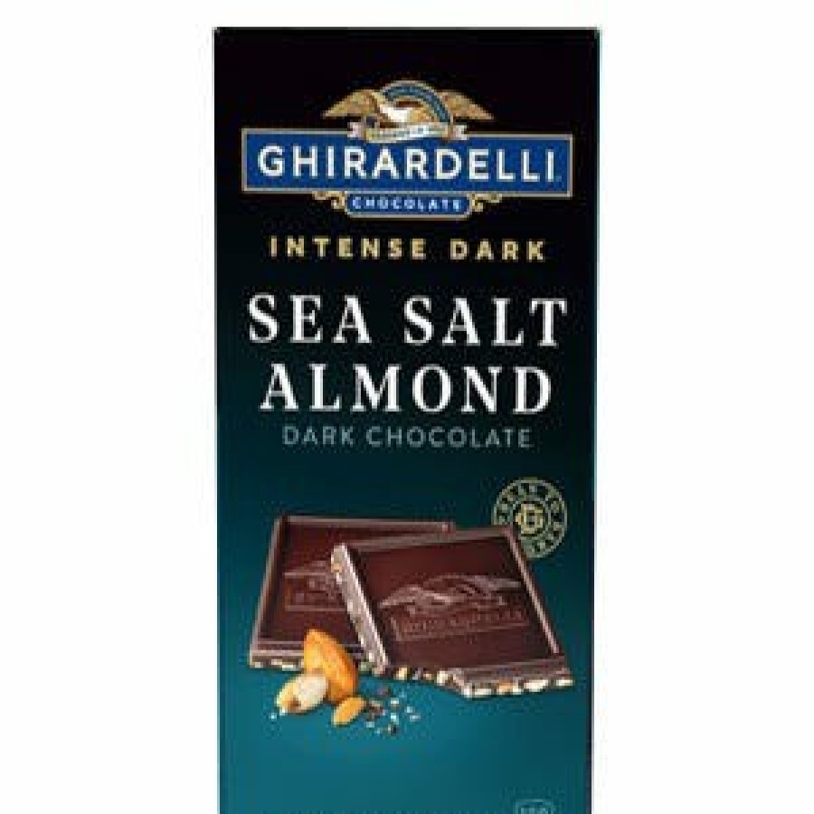 Shop Chocolate Ghirardelli Chocolate Bars | Intense Dark Sea Salt Almond Dark Chocolate Bar (Case Of 12)