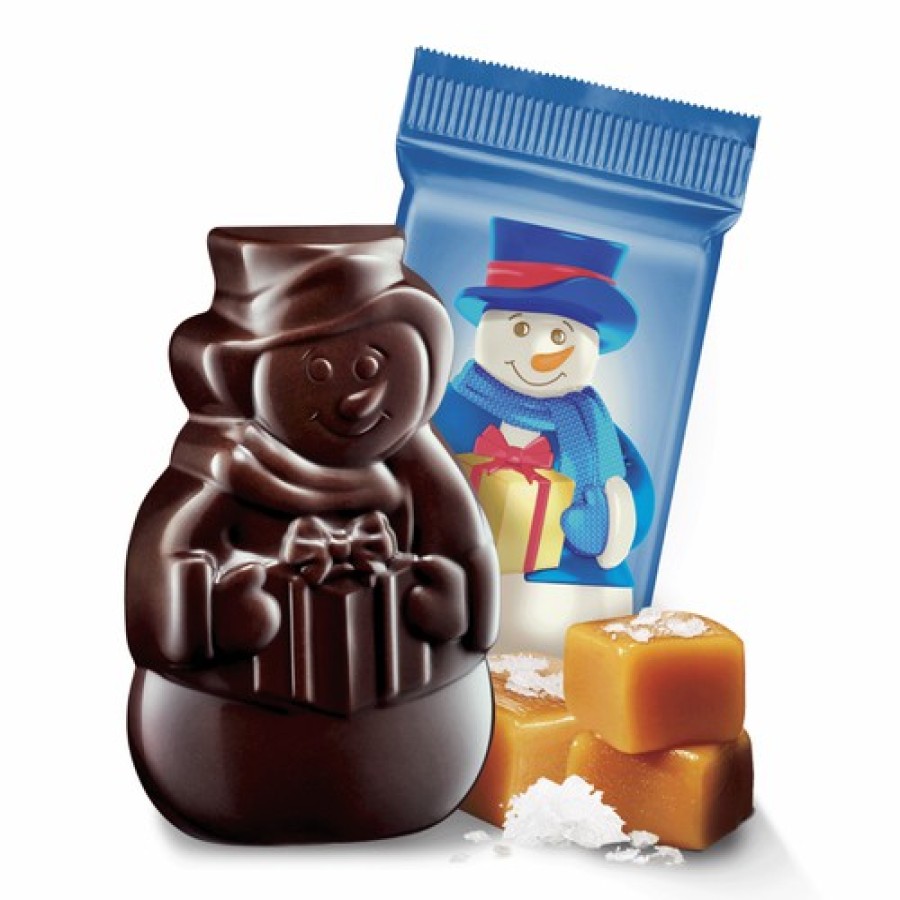 Shop Chocolate Ghirardelli Bulk Chocolate | Dark Chocolate Sea Salt Caramel Snowmen Bulk Case Pack (500 Pc)