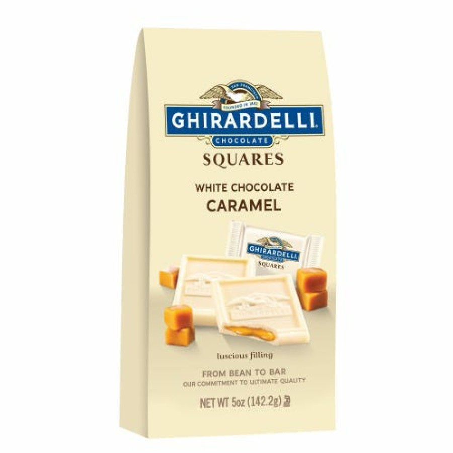 Gifts Ghirardelli Gift Bags | White Chocolate Caramel Squares Medium Bags (Case Of 6)