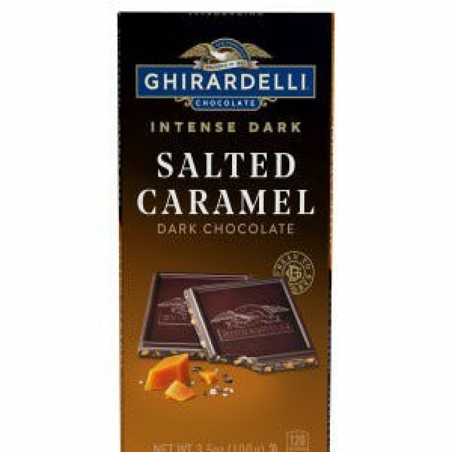 Shop Chocolate Ghirardelli Chocolate Bars | Intense Dark Salted Caramel Dark Chocolate Bar (Case Of 12)