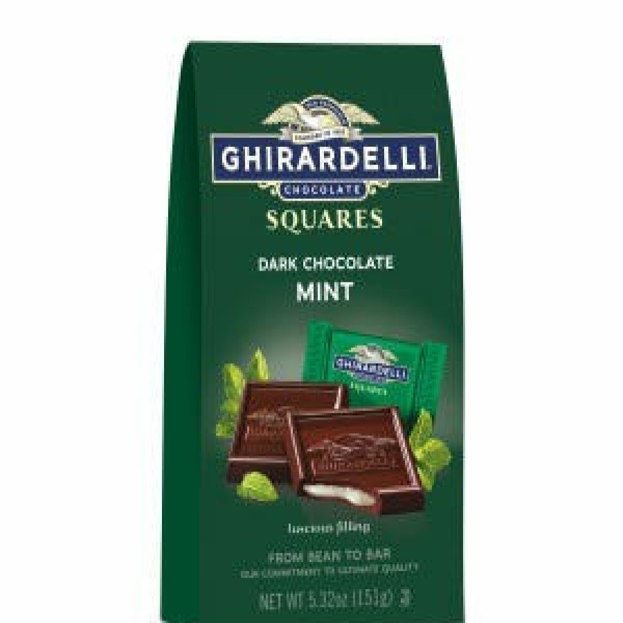 Gifts Ghirardelli Gift Bags | Dark Chocolate Mint Squares Medium Bags (Case Of 6)