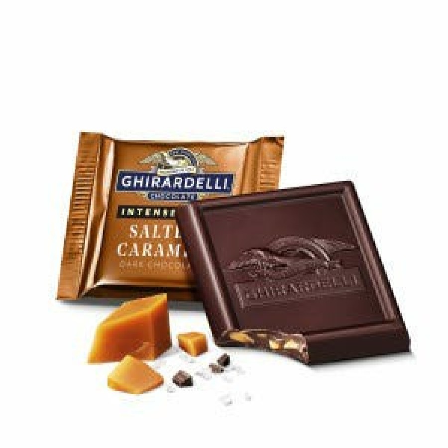 Shop Chocolate Ghirardelli Bulk Chocolate | Intense Dark Salted Caramel Dark Chocolate Squares Case Pack (540 Ct)