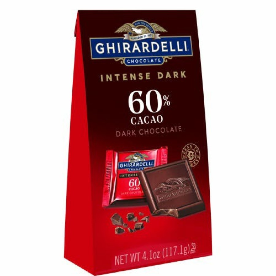 Shop Chocolate Ghirardelli Chocolate Squares | Intense Dark 60% Cacao Dark Chocolate Squares Medium Bag (Case Of 6)