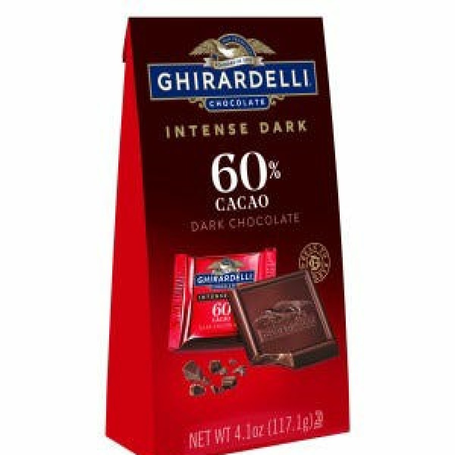 Shop Chocolate Ghirardelli Chocolate Squares | Intense Dark 60% Cacao Dark Chocolate Squares Medium Bag (Case Of 6)