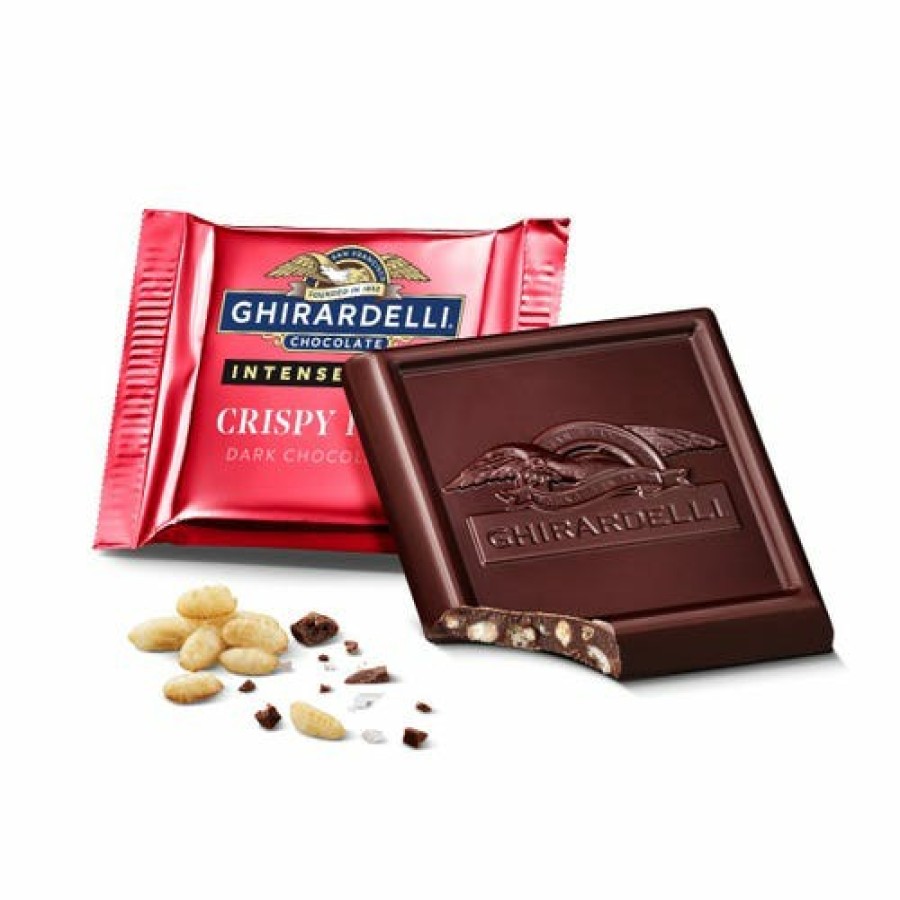 Shop Chocolate Ghirardelli Bulk Chocolate | Intense Dark Chocolate Crispy Rice Squares Case Pack (540 Ct)