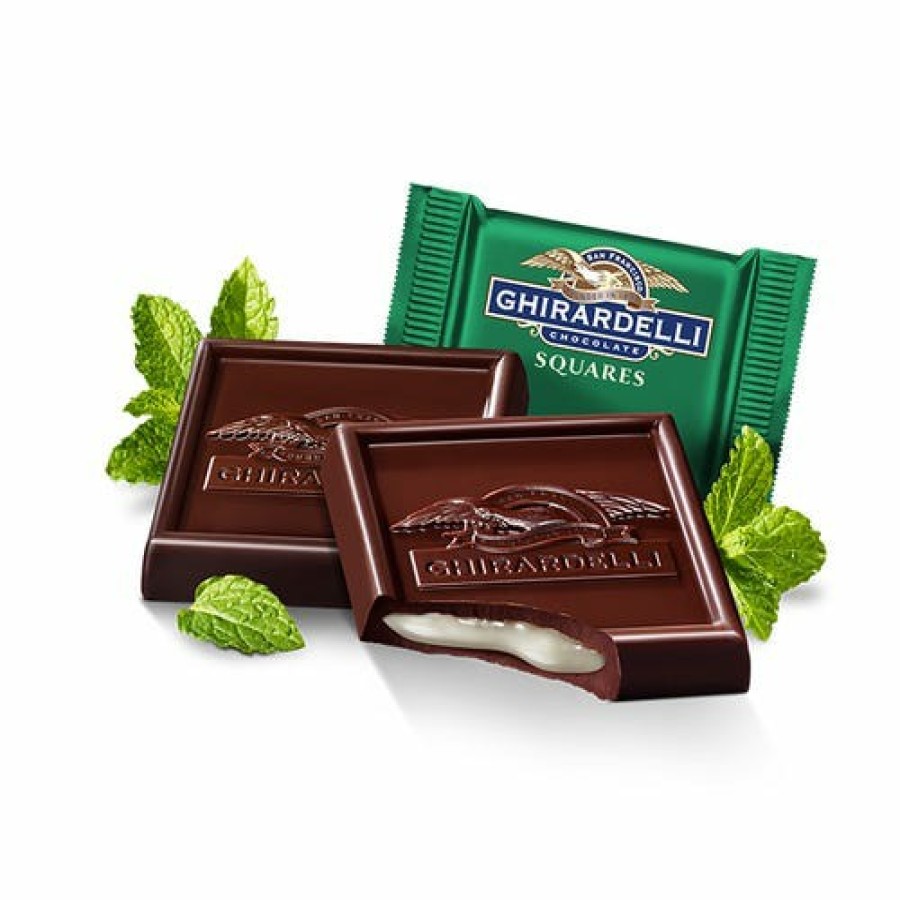 Shop Chocolate Ghirardelli Bulk Chocolate | Dark Chocolate Mint Squares Case Pack (430 Ct)