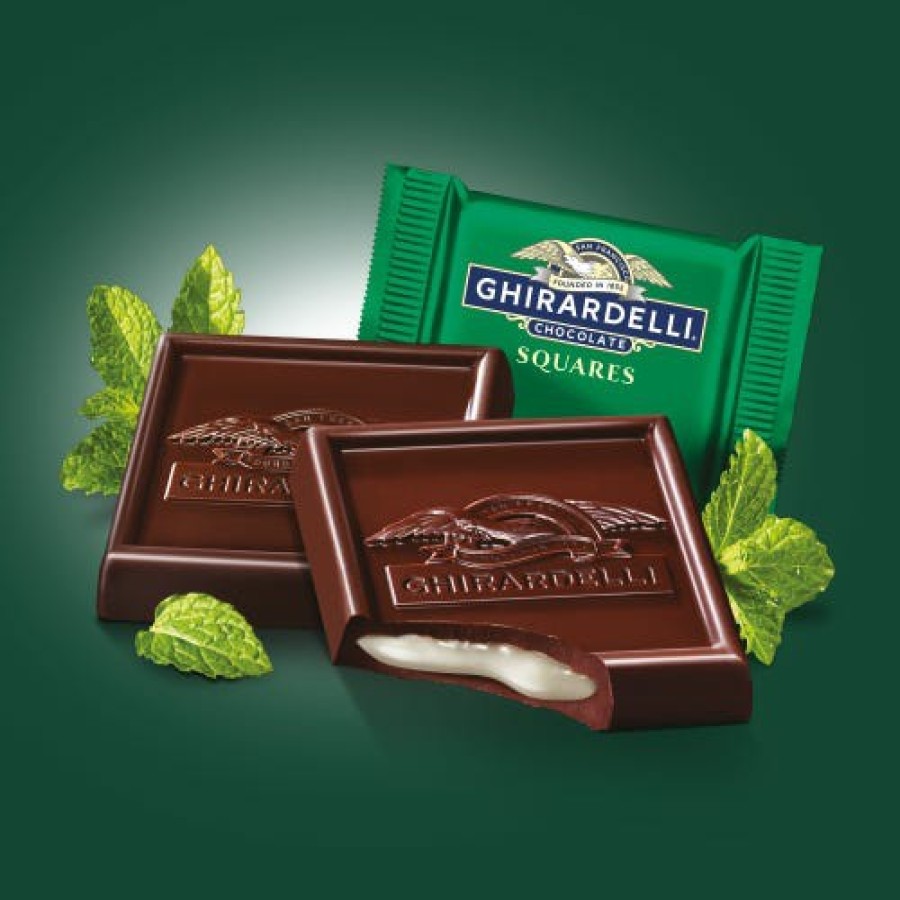 Shop Chocolate Ghirardelli Bulk Chocolate | Dark Chocolate Mint Squares Case Pack (430 Ct)