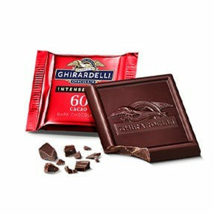 Shop Chocolate Ghirardelli Bulk Chocolate | Intense Dark 60% Cacao Dark Chocolate Squares Case Pack (540 Ct)