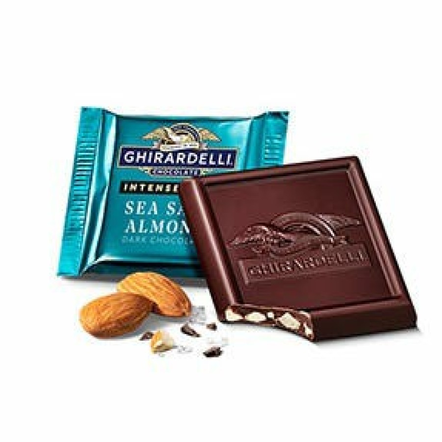 Shop Chocolate Ghirardelli Bulk Chocolate | Intense Dark Sea Salt Almond Dark Chocolate Squares Case Pack (540 Ct)