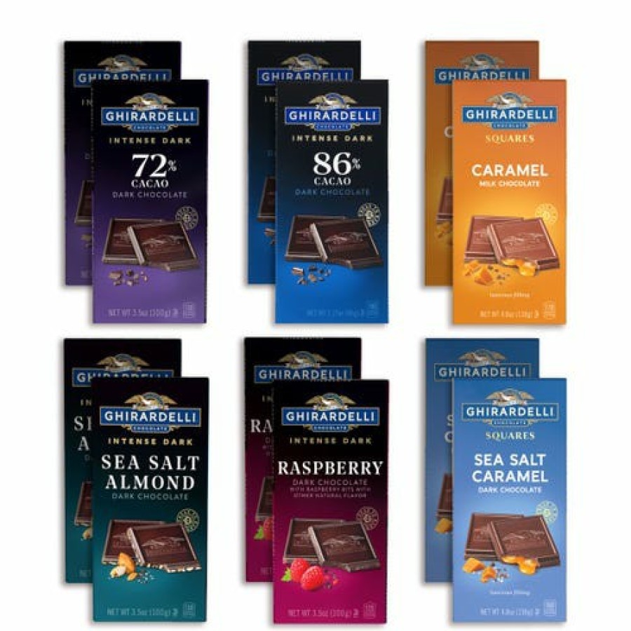 Shop Chocolate Ghirardelli Chocolate Bars | Ghirardelli Best Sellers Chocolate Bar Bundle (12 Bars)