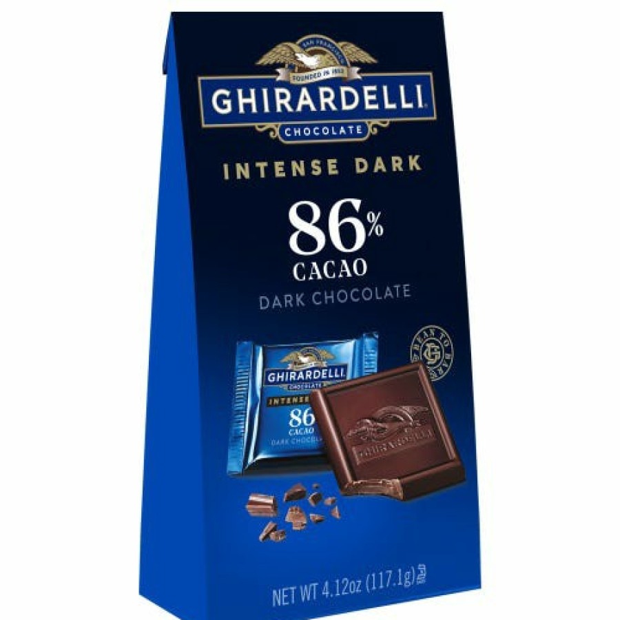 Gifts Ghirardelli Gift Bags | Intense Dark 86% Cacao Dark Chocolate Squares Medium Bag (Case Of 6)