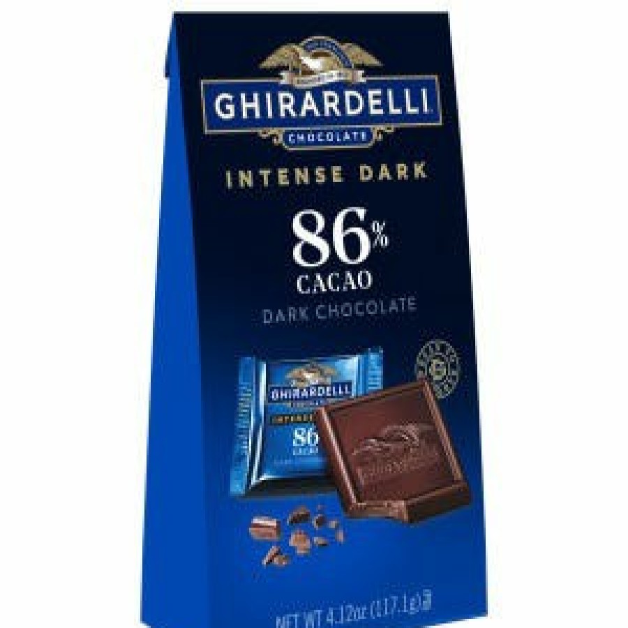 Gifts Ghirardelli Gift Bags | Intense Dark 86% Cacao Dark Chocolate Squares Medium Bag (Case Of 6)