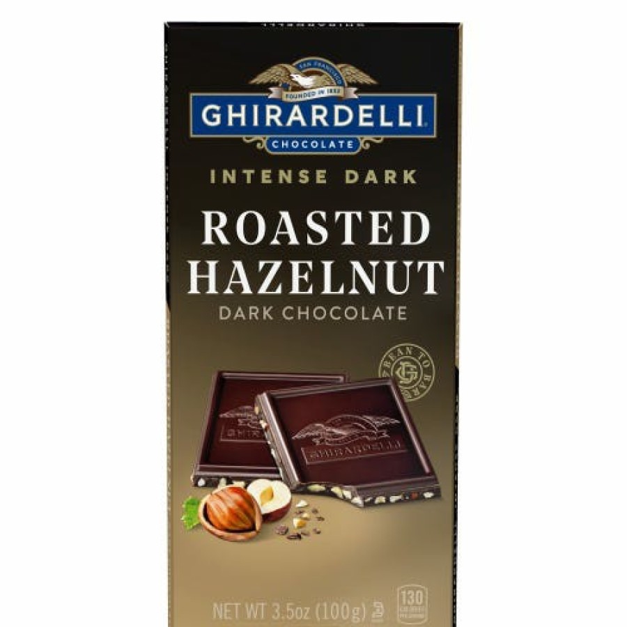 Shop Chocolate Ghirardelli Chocolate Bars | Intense Dark Roasted Hazelnut Dark Chocolate Bar (Case Of 12)